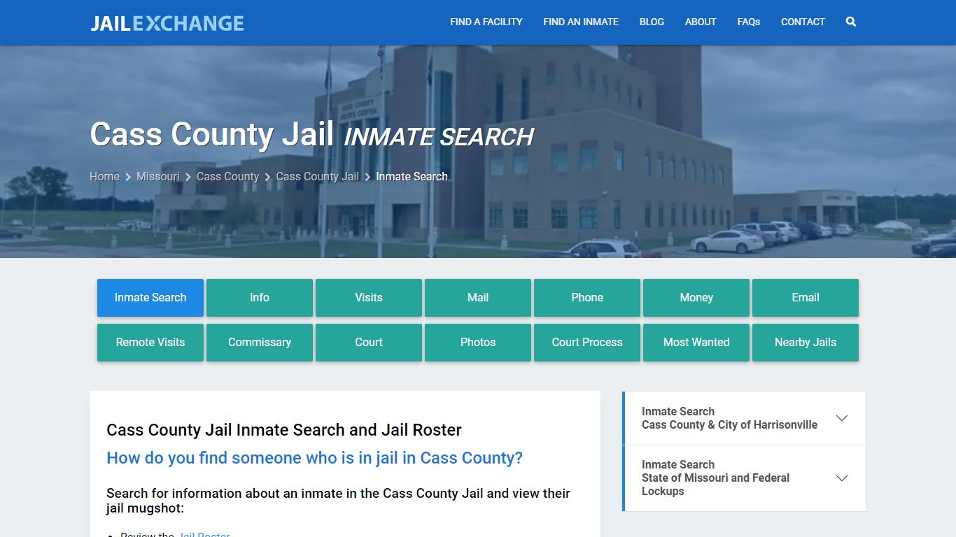 Inmate Search: Roster & Mugshots - Cass County Jail, MO